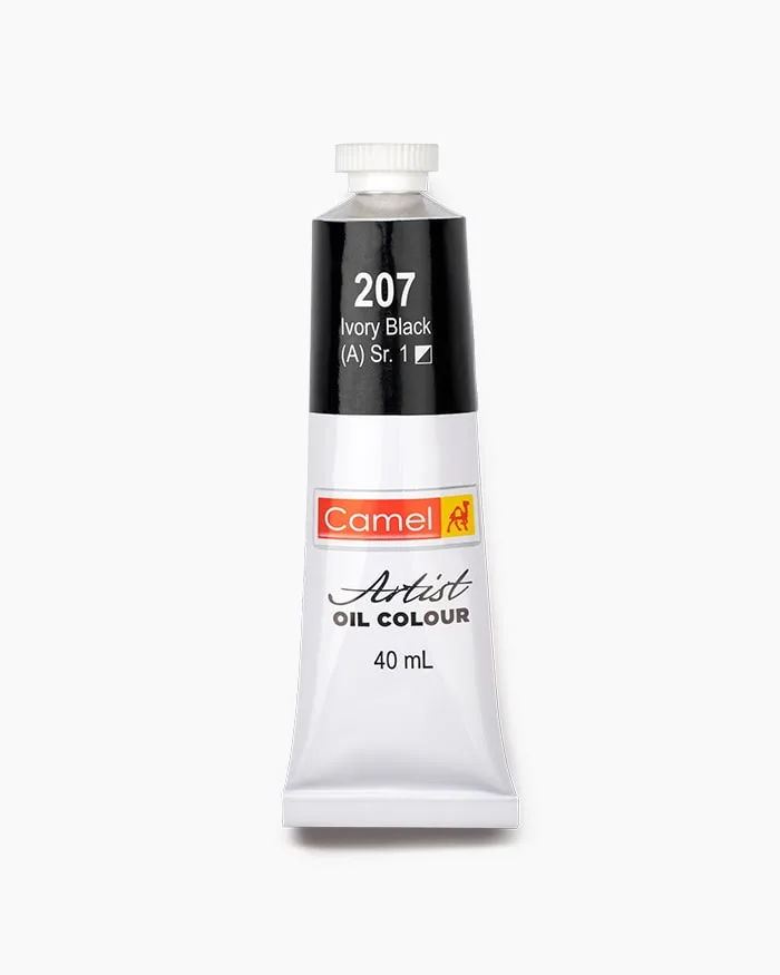 Camel Artist Oil Colour 40ml-Ivory Black(207) - Image 1
