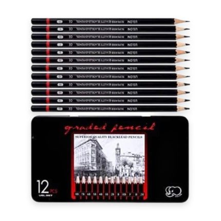 12 Graded Graphite Pencils Tin Pack - Haanz Sri Lanka