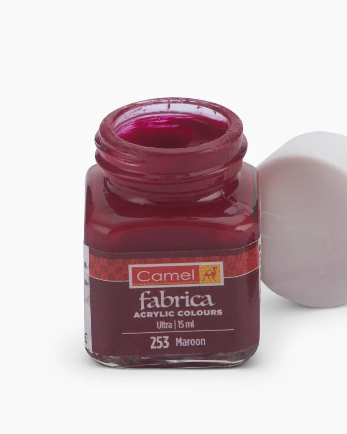 2-7.jpg Camlin Fabrica Acrylic 15ml -Maroon (253) - Image 1