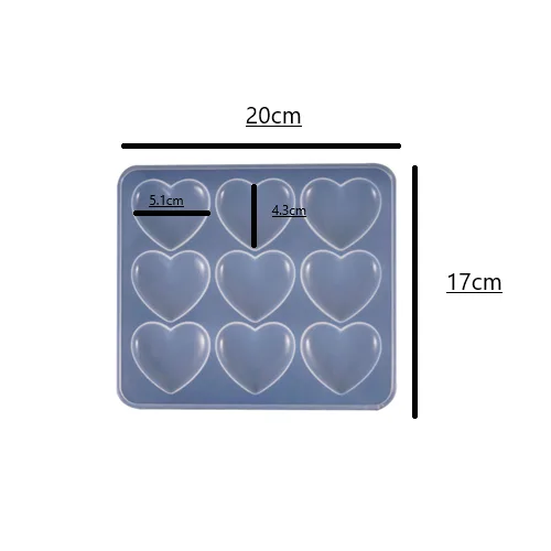 9 Hearts Silicone Mold (99926916) - Image 1