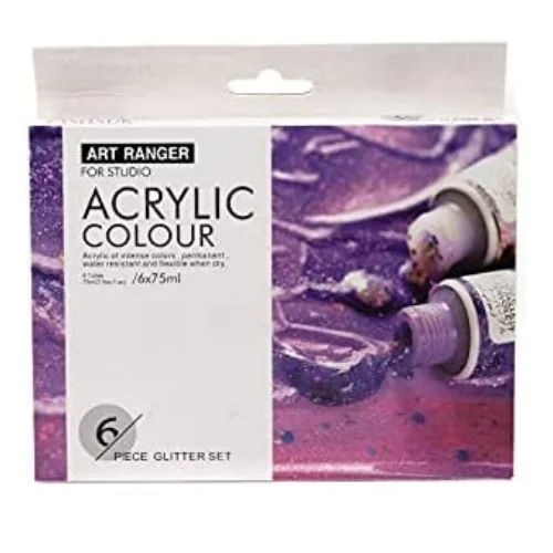Art Ranger Acrylic -6x75ml Glitter Set - Image 1