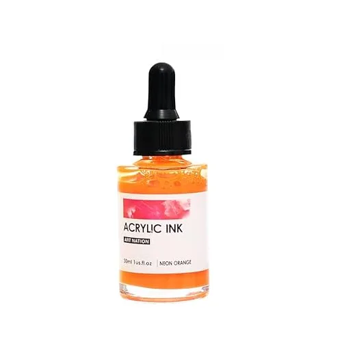 Acrylic Ink - Neon Orange Art Nation Acrylic Ink - 30ml - Neon Orange - Image 1