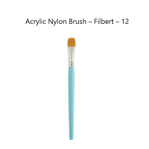 Acrylic Nylon Brush - Filbert - 12 Acrylic Nylon Brush - Filbert - 12 - Image 1
