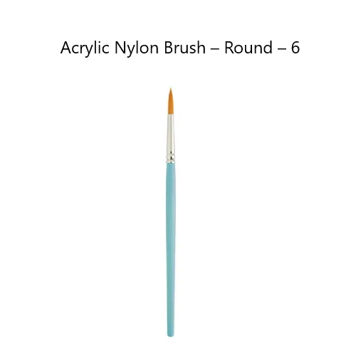 Acrylic Nylon Brush - Round - 6 Acrylic Nylon Brush - Round - 6 - Image 1
