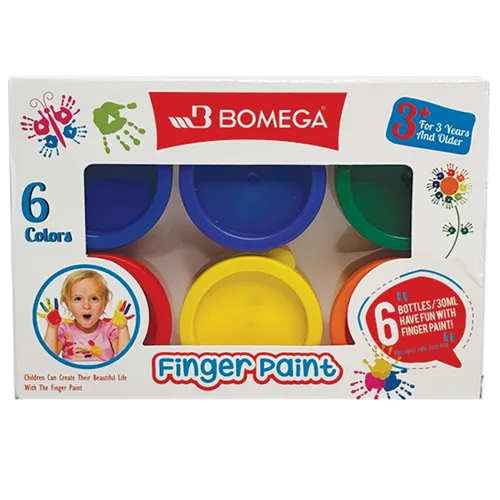 Bomega Kids Finger Paint 6x30ml Set - Image 3