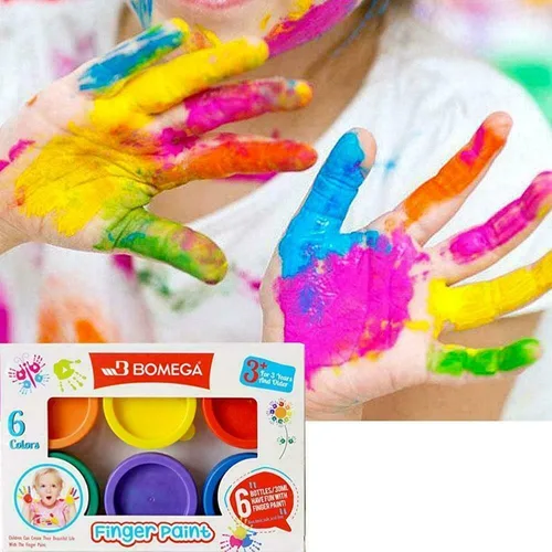 Bomega Kids Finger Paint 6x30ml Set - Image 1