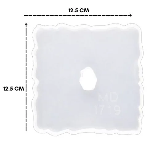 Coaster mold 2(3) Wave Coaster Mold-square with hole - Image 1