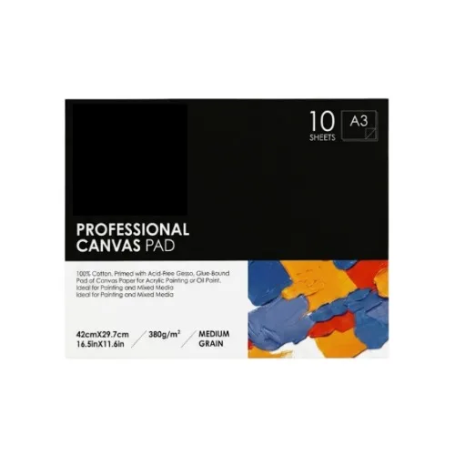 Cotton Canvas Pad 380g 10Sheets A3 Size Cotton Canvas Pad 380g 10Sheets A3 Size - Image 1