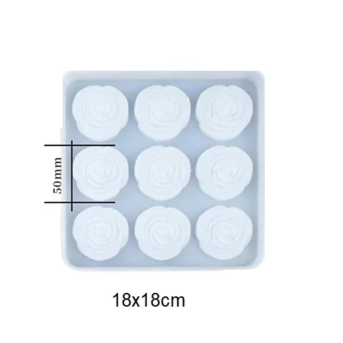 9 Cells Rose Silicon Mold (D0693) - Image 1