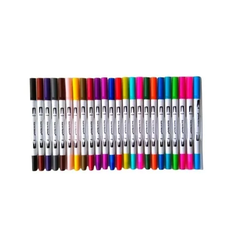 Dual Tip Art Marker Pens -24Colours - Image 3
