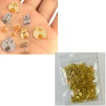 Ear Studs 100pcs -Gold Colour