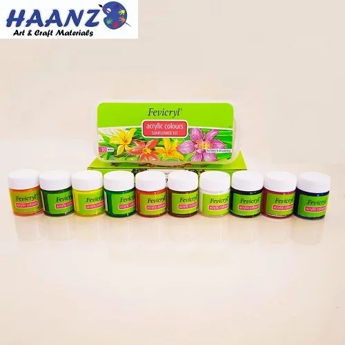 Fevicryl Acrylic Sunflower Kit-10 Shades - Image 1