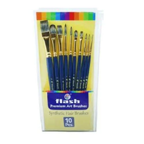 Flash Synthetic Hair Mix Brush - 10pcs pack - Image 1