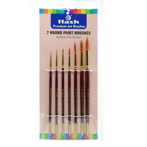 Flash Synthetic Hair Round Brush - 7pcs pack Flash Synthetic Hair Round Brush - 7pcs pack - Image 1