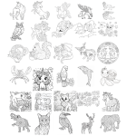 Fujin Coloring Book-Animals 2 -A5, 30Pgs - Image 3