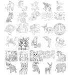 Fujin Coloring Book-Animals 1 -A5, 30Pgs - Image 3