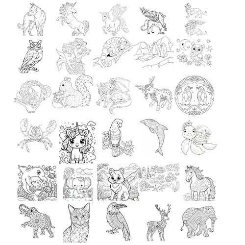 Fujin Coloring Book-Animals 1 -A5, 30Pgs - Image 3