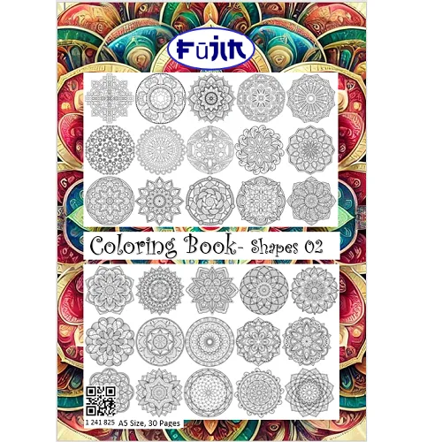 Fujin Coloring Book-Shapes 2 -A5, 30Pgs - Image 1