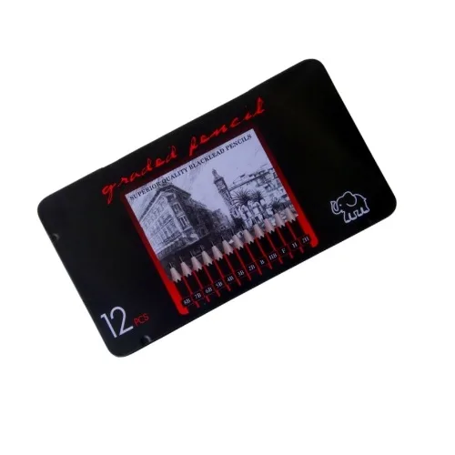 12 Graded Graphite Pencils Tin Pack - Image 2