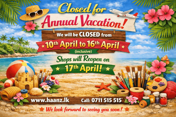 Haanz Art & Craft Materials Close Notice