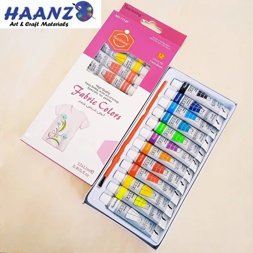KeepSmilling-Fabric-Colour-12x12ml-Tubes KeepSmilling Fabric Colour 12x12ml Tubes - Image 1