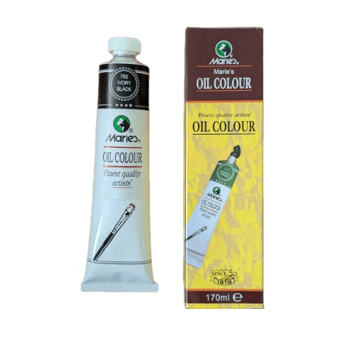 Marie's Oil Colour -170ml -792 -Ivory Black Marie's Oil Colour -170ml -792 -Ivory Black - Image 1