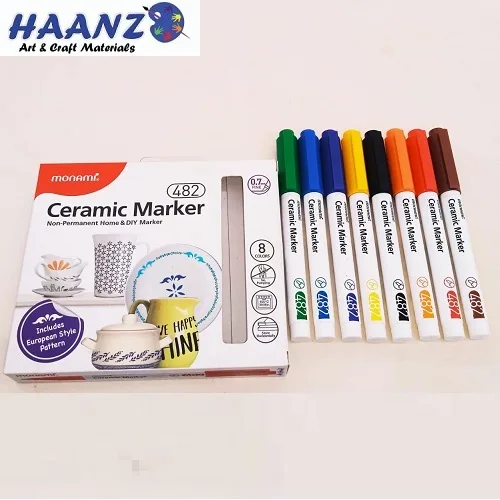 Monami Non-Permanent Ceramic Markers 8 Clrs Monami Non-Permanent Ceramic Markers 8 Clrs - Image 1