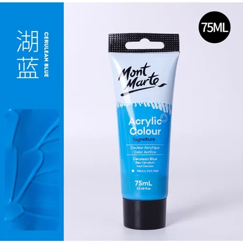 Mont Marte Acrylic, 75ml -Cerulean Blue - Image 1