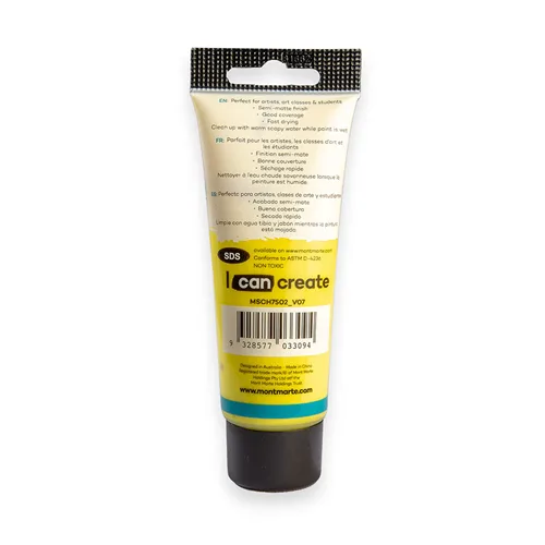 Mont Marte Acrylic, 75ml -Lemon Yellow - Image 1