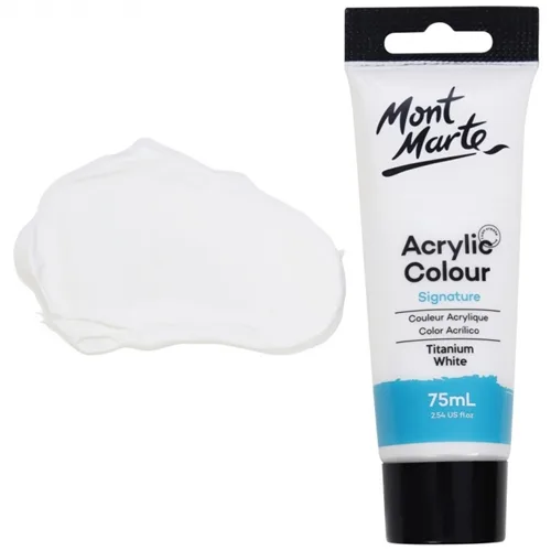 Mont Marte Acrylic, 75ml -Titanium White Mont Marte Acrylic, 75ml -Titanium White - Image 1