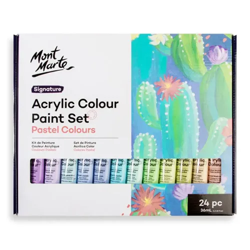 Mont Marte Acrylic Colour Pastel Set 24x36ml - Image 1