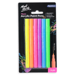 Mont Marte Fluoro Acrylic Paint 6 Pens Set - Fine Tip