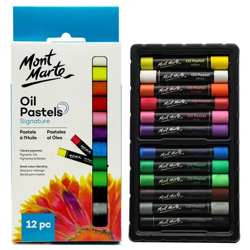 Mont Marte Oil Pastels 12 Colours - Image 1