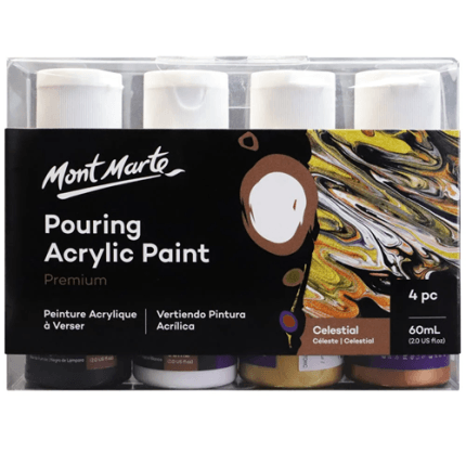 Mont Marte Pouring Acrylic Paint Premium 4x60ml - Celestial - Haanz Sri Lanka