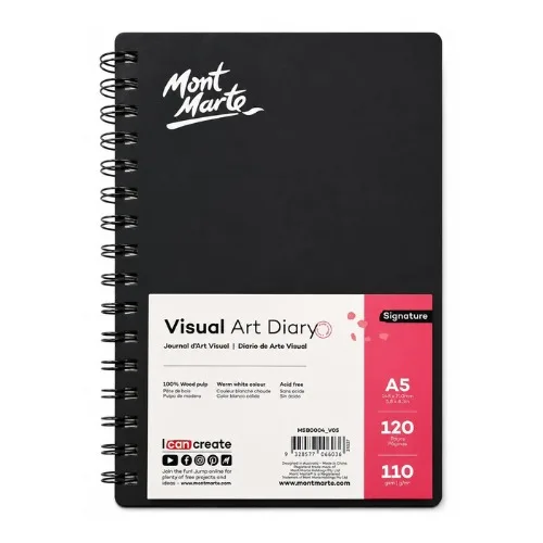 Mont Marte Visual Art Diary 110gsm, 120Pages -A5 Mont Marte Visual Art Diary 110gsm, 120Pages -A5 - Image 1