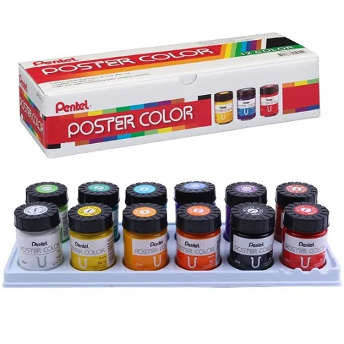 Pentel Poster Colour 12x30ml 1 Pentel Poster Colours 12x30ml - Image 1