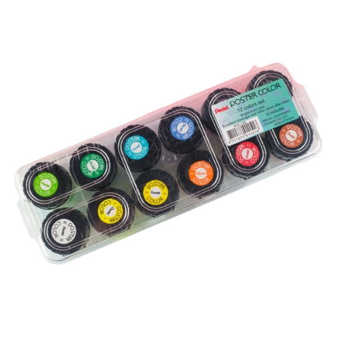Pentel Poster colour 12x12ml_1 Pentel Poster colour 12x12ml - Image 1