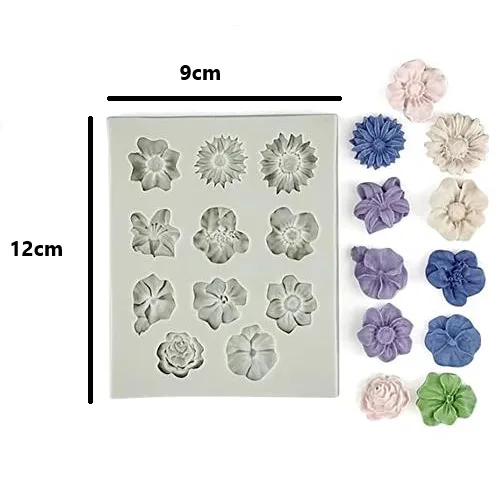 Polymer Clay Mold - 11 Flowers - Image 1