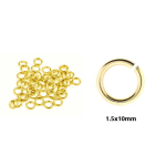 Round Jump Rings - Gold, Large 1.5x10mm