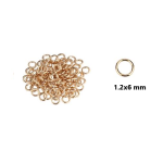 Round Jump Rings - Gold, Small 1.2x6mm
