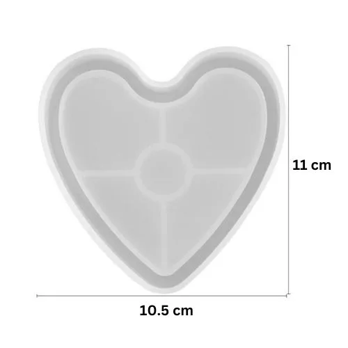Silicone Mold Heart 2 Silicon Mold - Heart Shape With Border - Image 1