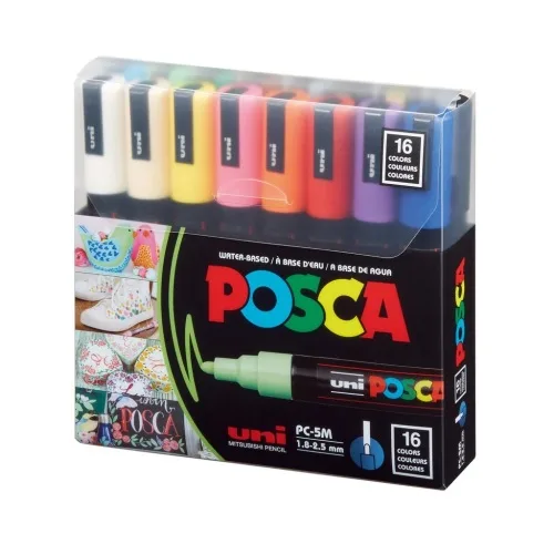 Uni-posca 16 pen set -(PC-5M) Uni-posca 16 pen set -(PC-5M) - Image 1