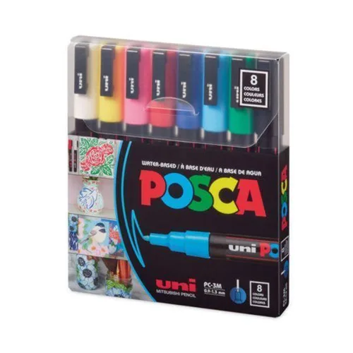 Uni-posca 8 pen set -(PC-3M) - Image 1