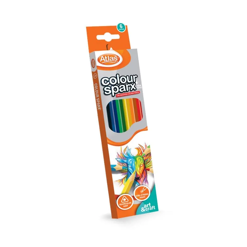 Atlas Sparx Colour Pencils -6 Colours - Image 1