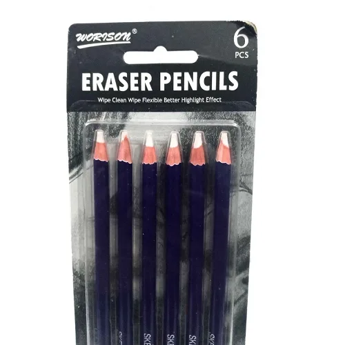 Worison Pencil Erasers -6pcs set Worison Pencil Erasers -6pcs set - Image 1