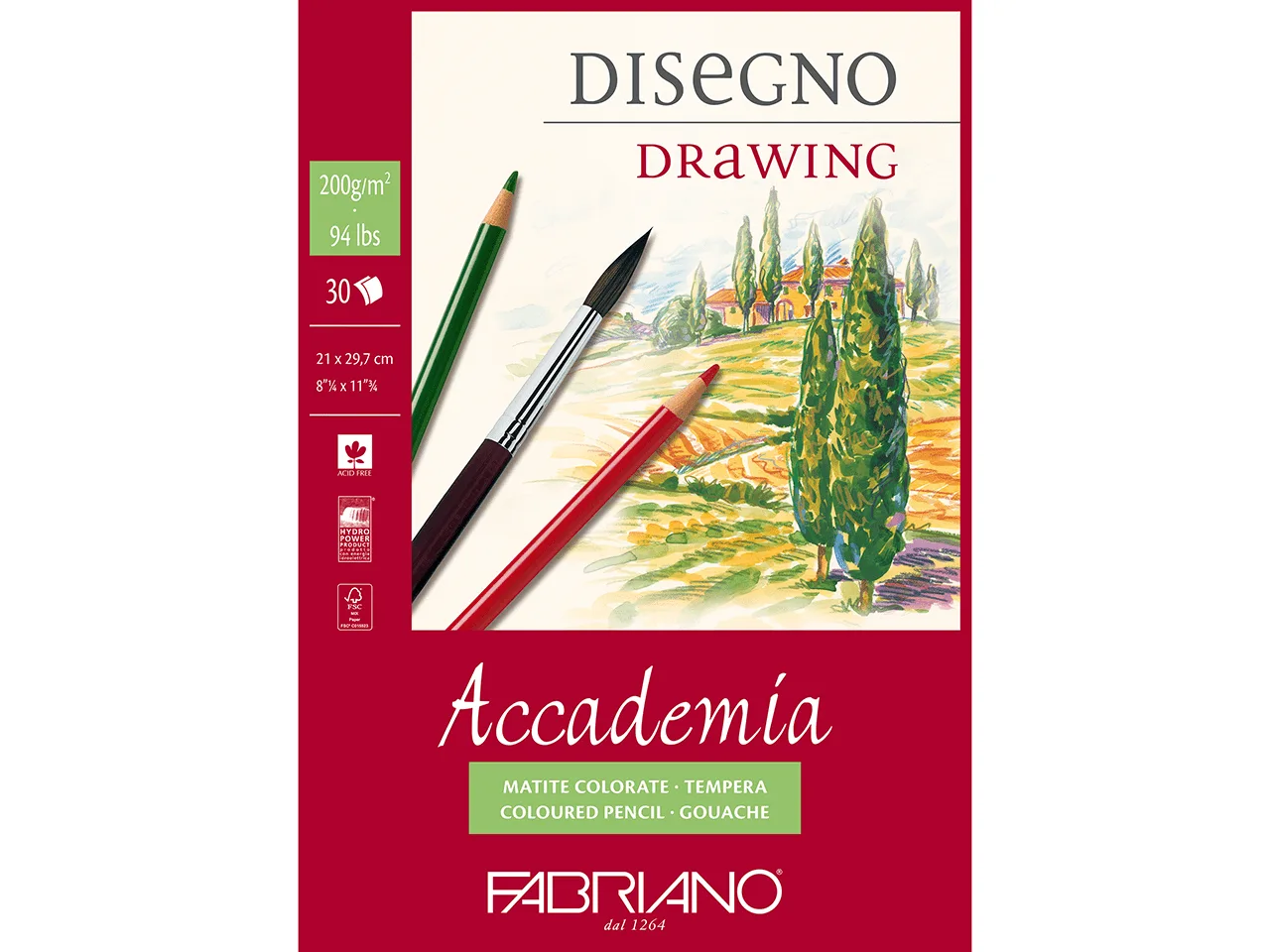 Fabriano Accademia Drawing pad A4 200gsm 30Sheets - Image 1