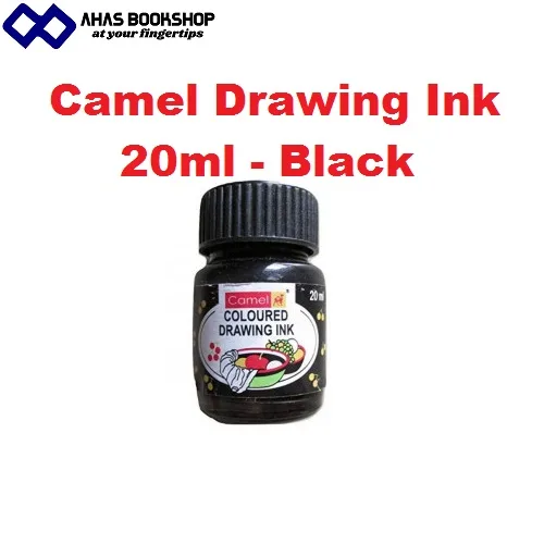 Camel Drawing Ink 20ml - Black - Image 1