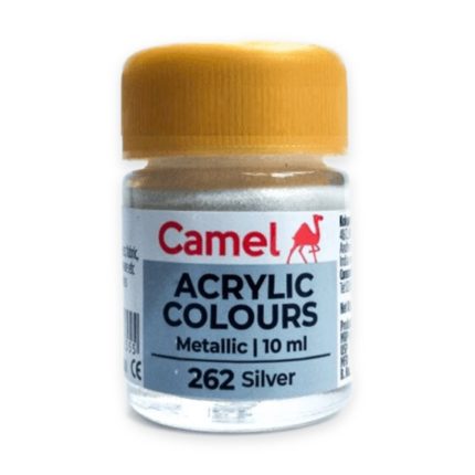 Camel Acrylic 10ml -Metallic Silver (262) - Haanz Sri Lanka