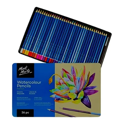 Mont Marte Water Colour Pencils - 36pcs Tin Pack - Image 1