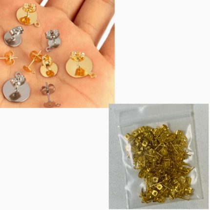 Ear Studs 100pcs -Gold Colour - Haanz Sri Lanka